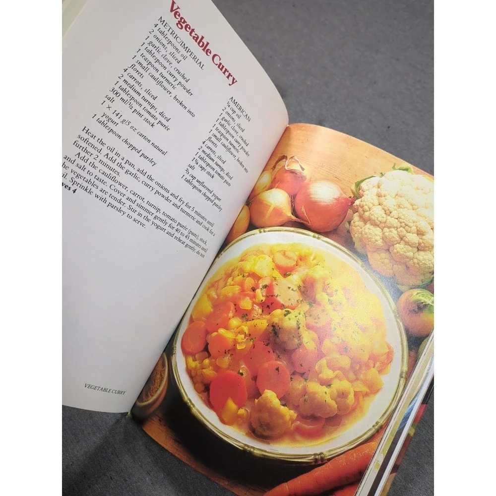 1980 Vegetarian Cooking Carole Handslip VTG‎ Hardcover 1st Edition Cookbook
